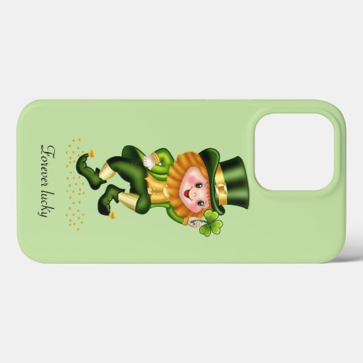 Luid Lucky Green Gnome op Light Lime Green Case-Mate iPhone Case (Achterkant (horizontaal))