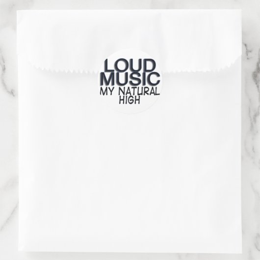 Luid muziek ronde sticker (Tas)