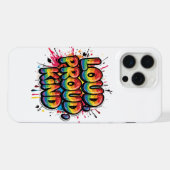 Luid Trots Kind Regenboog Pride Citaat iPhone Hoesje (Achterkant horizontaal)