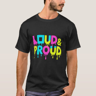 Luid & Trots Smeltende Geometrische Tekst T-shirt