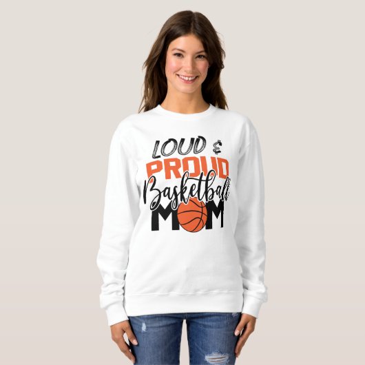 luid trotse basketbal Mam word art Trui (Voorkant volledig)