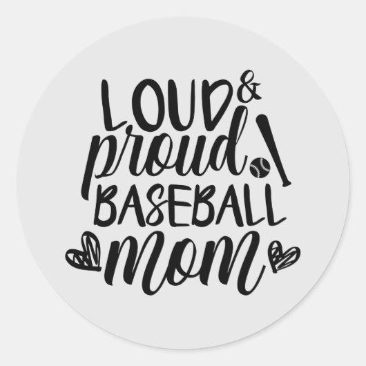 luid trotse honkbal sport mam ronde sticker (Voorkant)