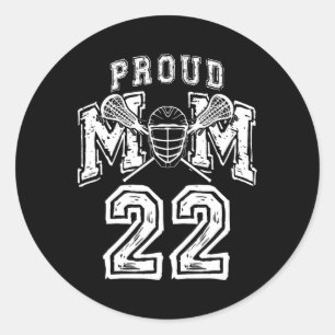 Luid Trotse Lacrosse Mama Nummer Speler 22 Mama Fa Ronde Sticker