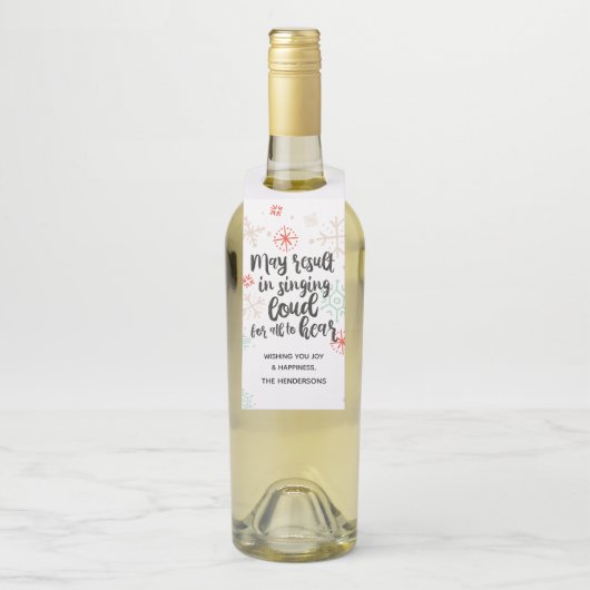 Luid voor iedereen om het Label met kerstflessen t (Op fles)