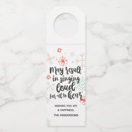 Luid voor iedereen om het Label met kerstflessen t (Voorkant)