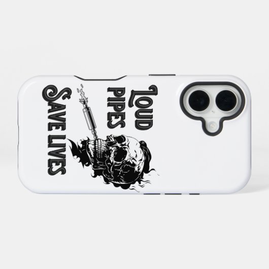 Luidbuizen redden levens iPhone 16 hoesje (Achterkant horizontaal)