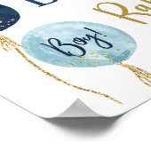 Luidderblauw baby shower van Raffle Poster (Hoek)