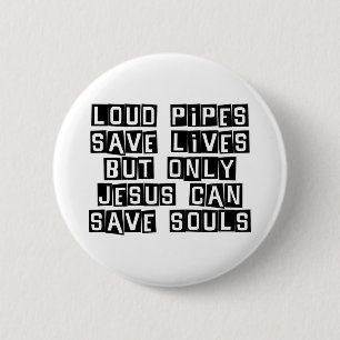 Luide buizen Jesus Saves Ronde Button 5,7 Cm