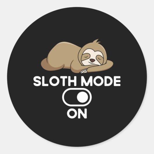 Luide modus aan - Schattige grappig lui Ronde Sticker (Voorkant)