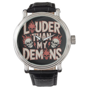 Luider Dan Mijn Demonen: Gotische Schedel en Vlam Horloge