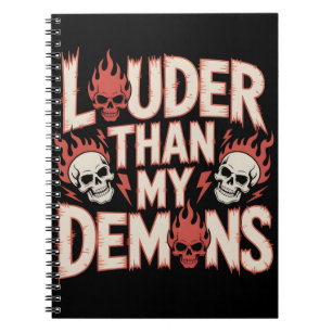 Luider Dan Mijn Demonen: Gotische Schedel en Vlamm Notitieboek