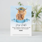 Luider Raffle Blue boy Highland Koe Baby shower Kaart (Staand voorkant)