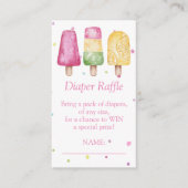Luider Raffle Ready to Pop Summer Girl Baby shower Informatiekaartje (Voorkant)
