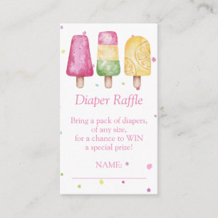 Luider Raffle Ready to Pop Summer Girl Baby shower Informatiekaartje