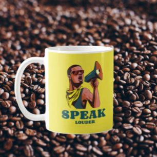 Luider spreken koffiemok