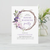 Luiderbloemige uitnodiging voor huisverwarming (Staand voorkant)