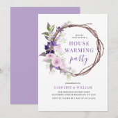 Luiderbloemige uitnodiging voor huisverwarming (Voorkant / Achterkant)