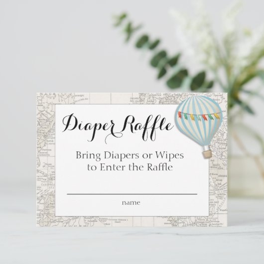 Luidere Raffle Card Hot Air Ballonjongen Kaart (Staand voorkant)