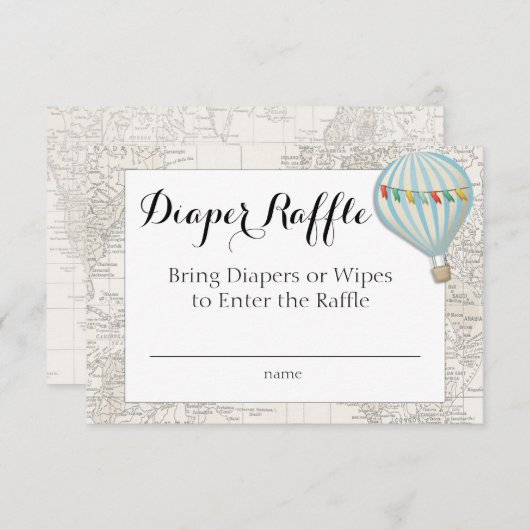 Luidere Raffle Card Hot Air Ballonjongen Kaart (Voorkant / Achterkant)