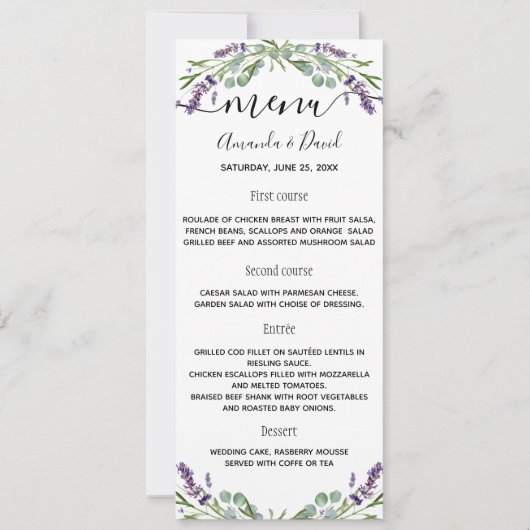 Luiderviolet eucalyptus-bruidskaart kaart (Voorkant)