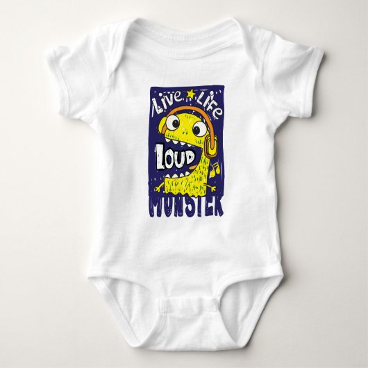 Luidruchtig monster baby body romper (Voorkant)