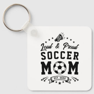 Luidruchtige en Trots Voetbalmoeder Sleutelhanger