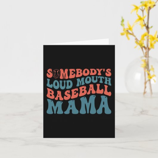Luidruchtige honkbal mama  kaart (Gele Bloem)