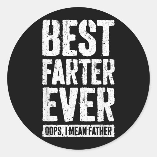 Luidruchtige Oops Mean Vader Shirt Heren Vaders Ronde Sticker (Voorkant)