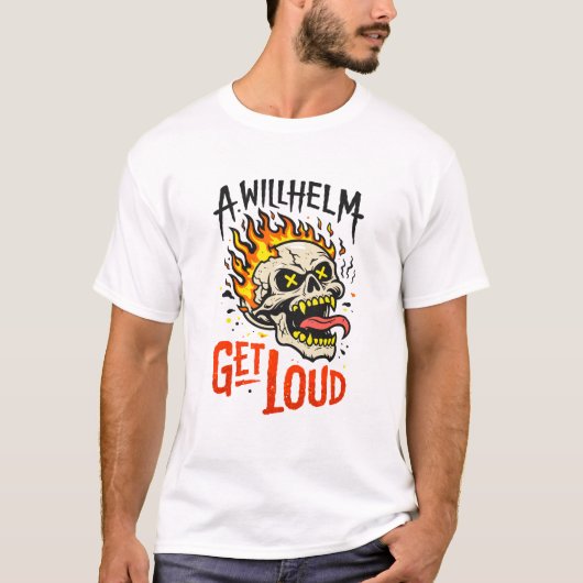 Luidruchtige Vlammende Schedel Grafiek T-shirt (Voorkant)