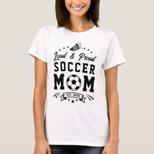 Luidruchtige voetbalmoeder t-shirt (Voorkant)