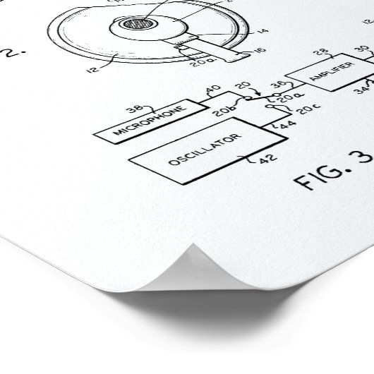 Luidspreker 1968 Whitepaper over patentkunst Poster (Hoek)
