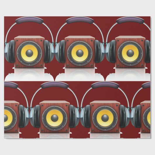 Luidspreker en hoofdtelefoon cadeaupapier (Vlak)