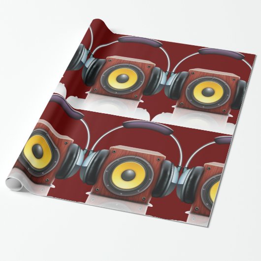 Luidspreker en hoofdtelefoon cadeaupapier (Uitgerold)