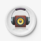 Luidspreker en hoofdtelefoon papieren bordje (Voorkant)