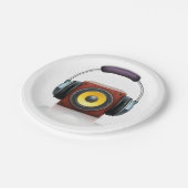 Luidspreker en hoofdtelefoon papieren bordje (Gekanteld)