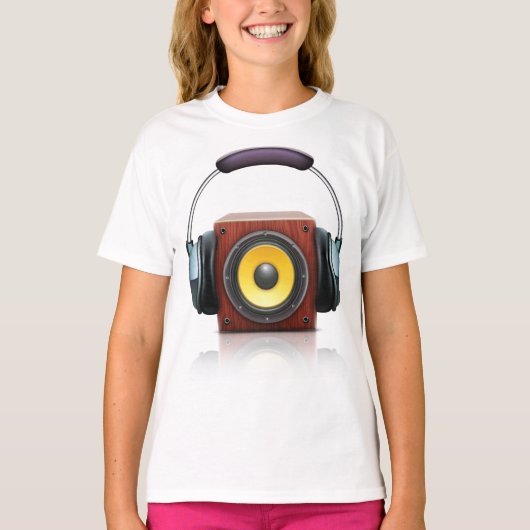 Luidspreker en hoofdtelefoon t-shirt (Voorkant)