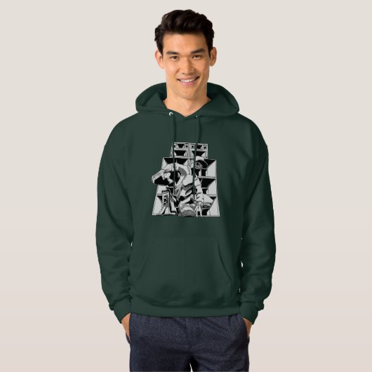 Luidspreker Stack Mannen Geëven Sweatshirt, wit Hoodie (Voorkant volledig)