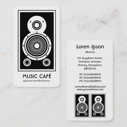 Luidspreker Visitekaartje (Voorkant / Achterkant)