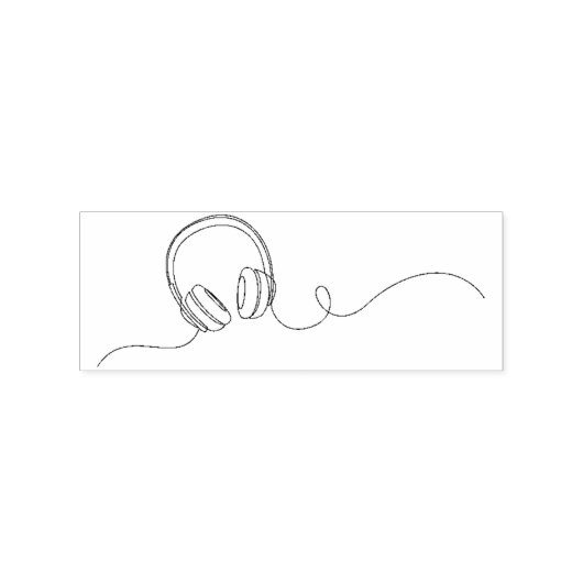 Luidsprekerapparaat via hoofdtelefoon rubberstempel (Gestempeld)