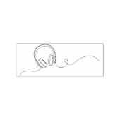 Luidsprekerapparaat via hoofdtelefoon rubberstempel (Afrduk)