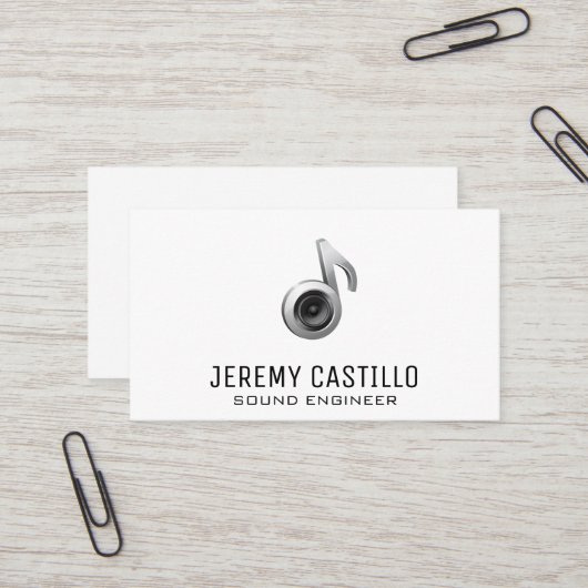 Luidsprekergeluid Logo | Sound Engineer Musician Visitekaartje (Voorkant / Achterkant in situ)