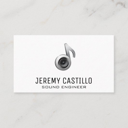 Luidsprekergeluid Logo | Sound Engineer Musician Visitekaartje (Voorkant)