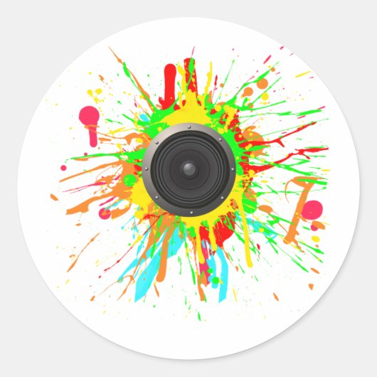 Luidsprekerkegel Ronde Sticker (Voorkant)