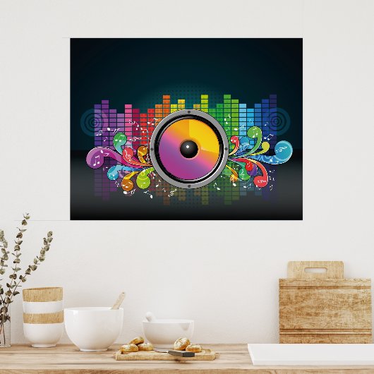 luidsprekers-258175 COLORFUL RETRO RAINBOW SPREKER Poster (Keuken)
