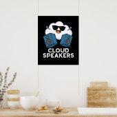 Luidsprekers Funny Weather Pun Dark BG Poster (Keuken)