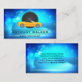 Luidsprekers | Gele sportwagen Visitekaartje (Voorkant / Achterkant)