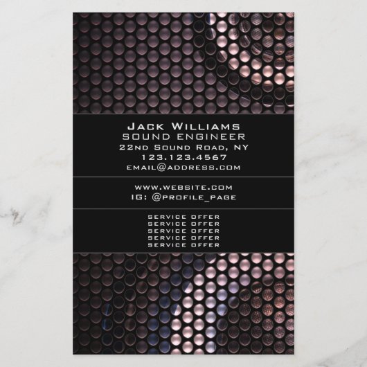 Luidsprekeruiterlijk Flyer (Achterkant)