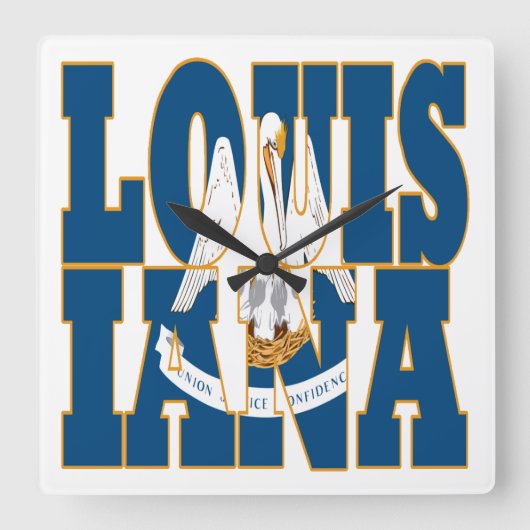 Luidtekst Louisiana Vierkante Klok (Voorkant)