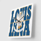 Luidtekst Louisiana Vierkante Klok (Hoek)