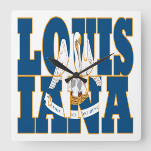 Luidtekst Louisiana Vierkante Klok